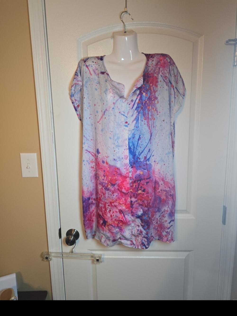 Askari Boutique watercolor paint-splatter shift dress oversized small